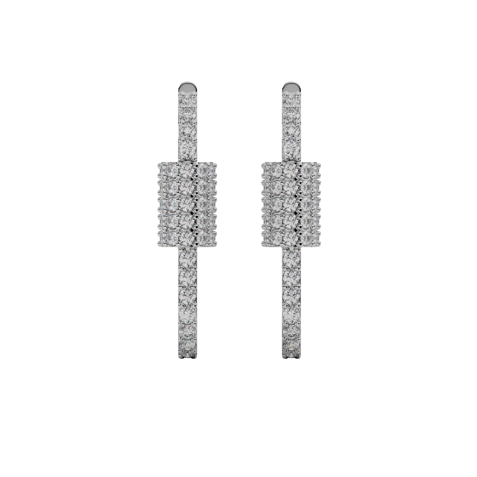 Diamond Leaf Earrings WSE170 - View 3