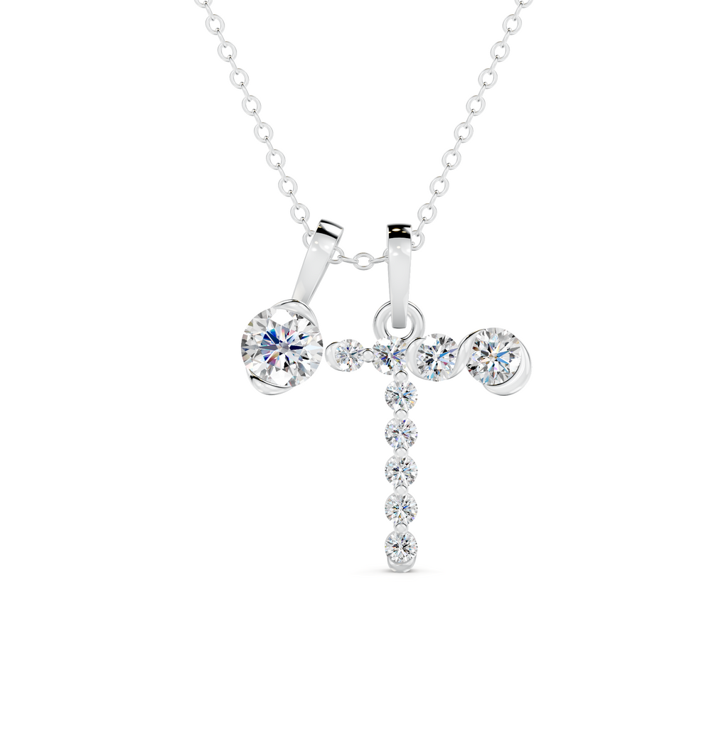 Diamond Initial J Pendant WSE257