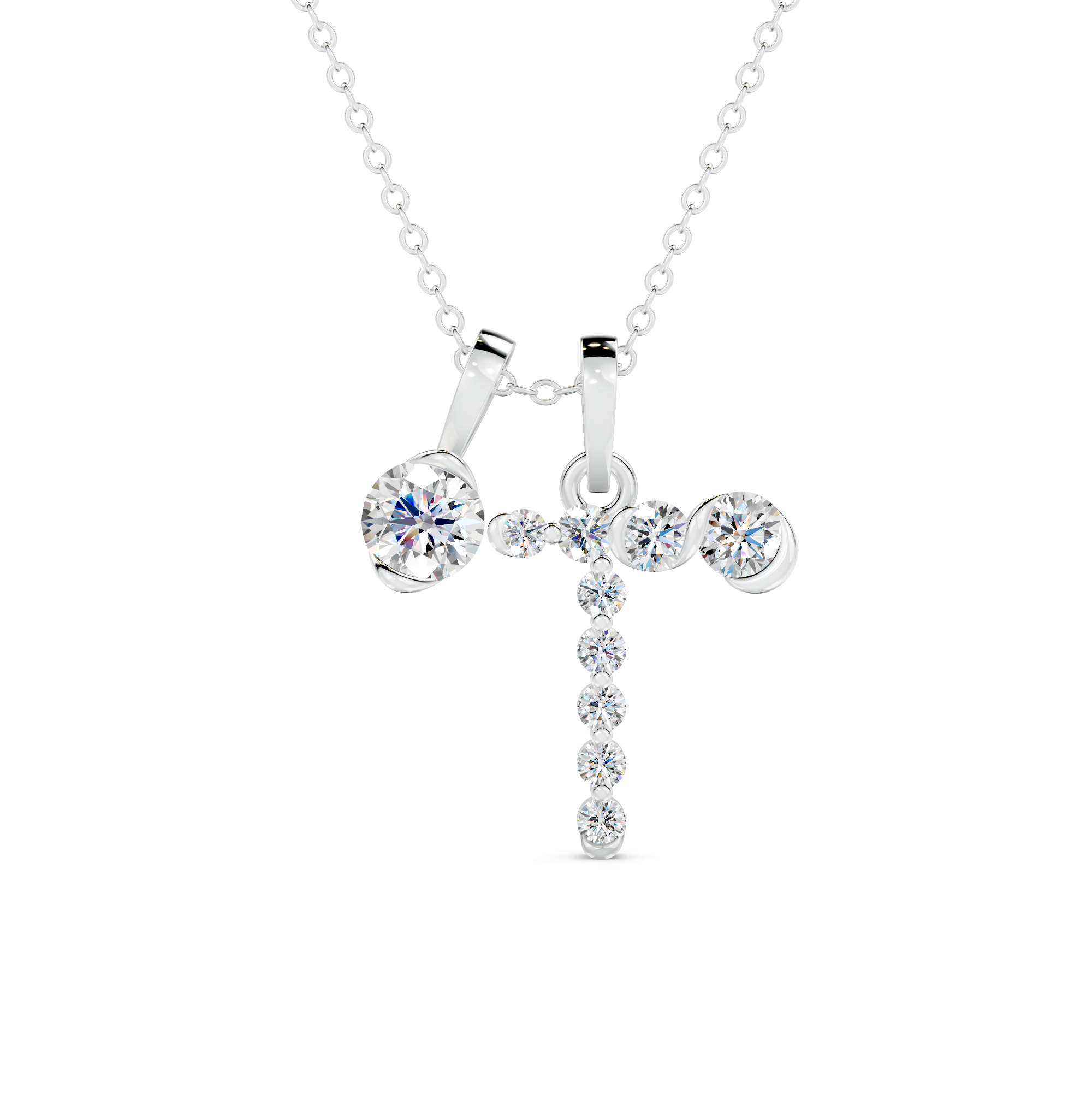 Diamond Initial J Pendant WSE257