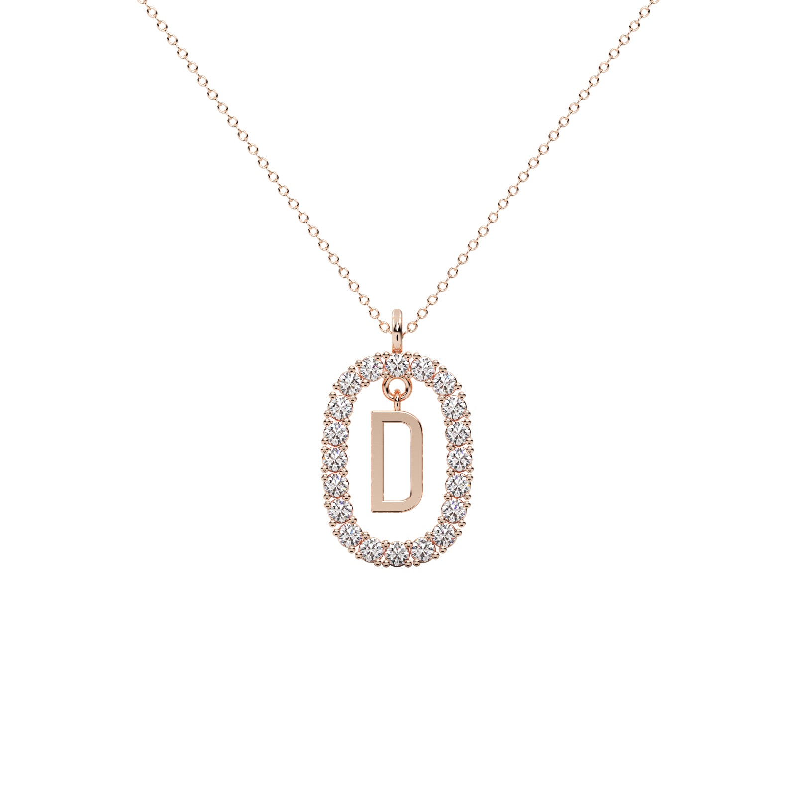 Diamond Oval Pendant WSE180 - View 2