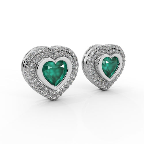 Diamond Heart Drop Earrings WSE141