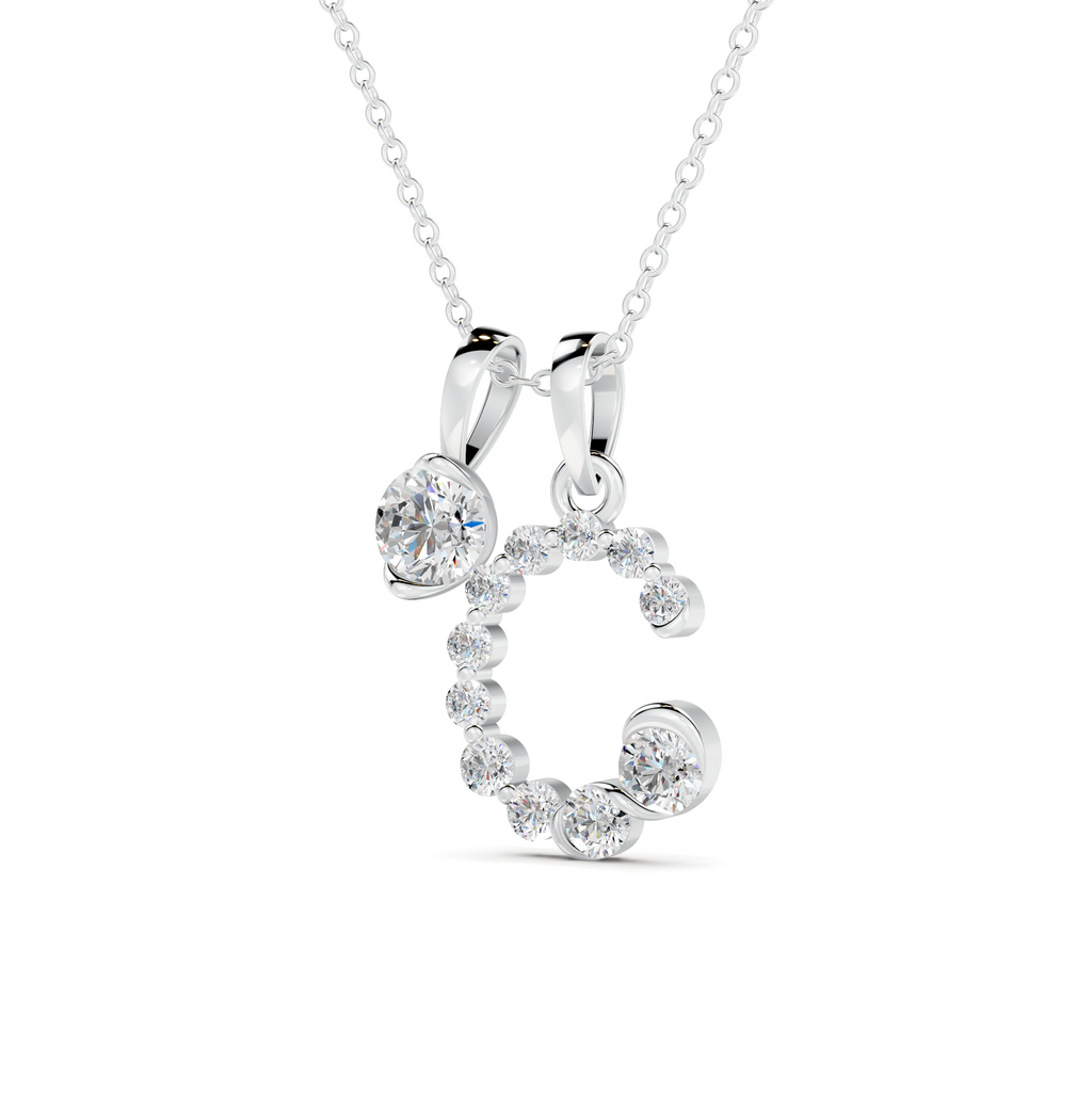 Diamond Initial D Pendant WSE254 - View 2